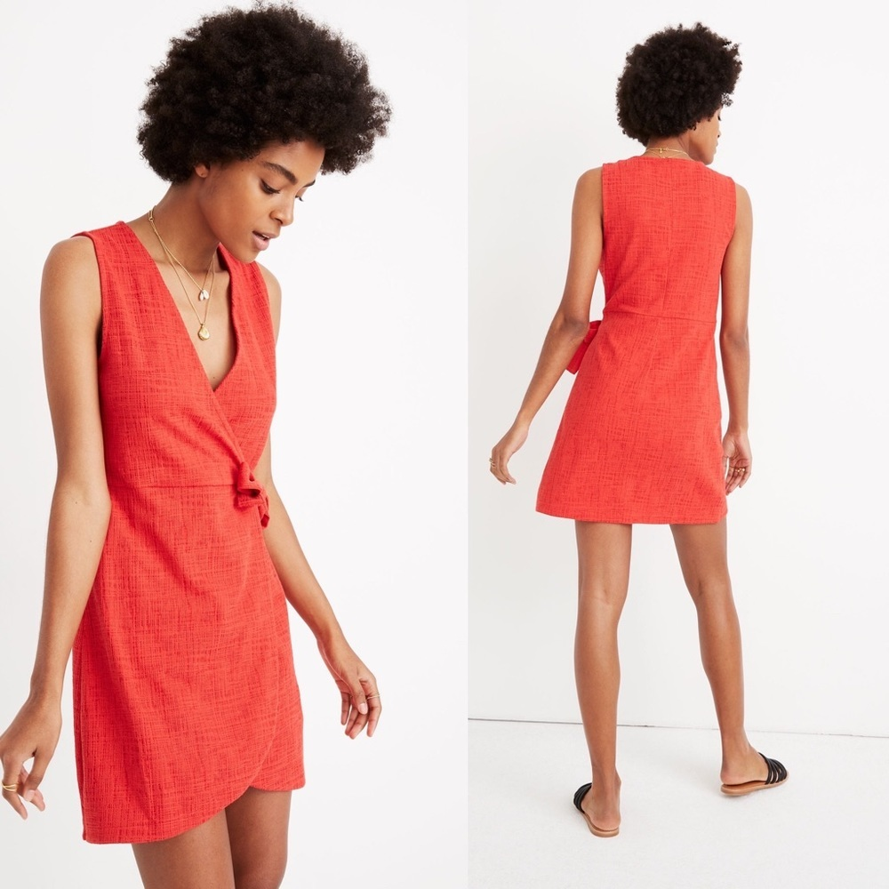 MADEWELL Sz Sm Crosshatch Side-Tie Dress
